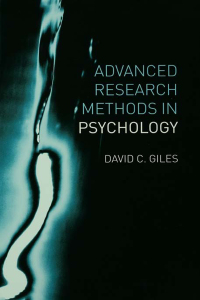 Imagen de portada: Advanced Research Methods in Psychology 1st edition 9780415227711