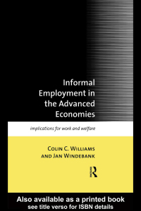 Cover image: Informal Employment in Advanced Economies 1st edition 9780415169608