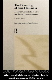 Cover image: The Financing of Small Business 1st edition 9780415169561
