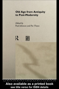 Imagen de portada: Old Age from Antiquity to Post-Modernity 1st edition 9781138007093
