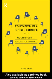 Cover image: Education in a Single Europe 2nd edition 9780415164412