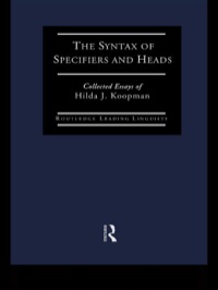 Cover image: The Syntax of Specifiers and Heads 1st edition 9780415652148