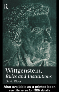 Imagen de portada: Wittgenstein, Rules and Institutions 1st edition 9780415161480