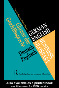 表紙画像: German/English Business Glossary 1st edition 9781138157385