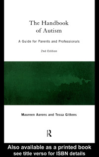 Imagen de portada: The Handbook of Autism 2nd edition 9780415160353