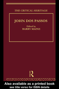 Cover image: John Dos Passos 1st edition 9780415159357