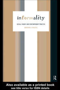 Cover image: Informality 1st edition 9780415156738