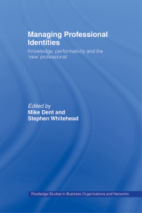 صورة الغلاف: Managing Professional Identities 1st edition 9780415231206