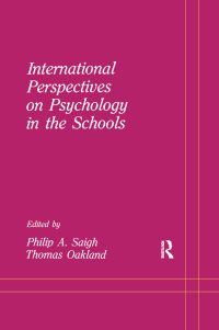 Imagen de portada: International Perspectives on Psychology in the Schools 1st edition 9781138973077