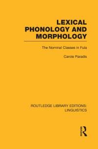 Imagen de portada: Lexical Phonology and Morphology (RLE Linguistics A: General Linguistics) 1st edition 9780415715812