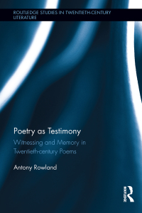 Imagen de portada: Poetry as Testimony 1st edition 9781032242934