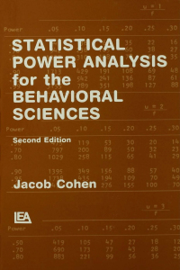 Cover image: Statistical Power Analysis for the Behavioral Sciences 2nd edition 9780805802832