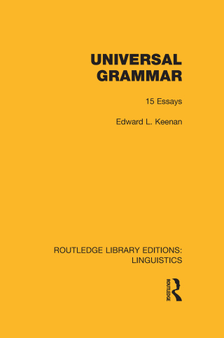 Cover image: Universal Grammar (RLE Linguistics A: General Linguistics) 1st edition 9780415715867