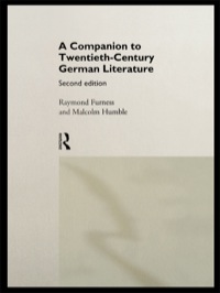 Imagen de portada: A Companion to Twentieth-Century German Literature 2nd edition 9780415150569