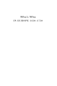 Imagen de portada: Who's Who in Europe 1450-1750 1st edition 9780415147279