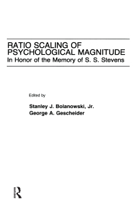 Cover image: Ratio Scaling of Psychological Magnitude 1st edition 9781138984509