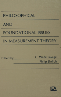 Cover image: Philosophical and Foundational Issues in Measurement Theory 1st edition 9780805807264