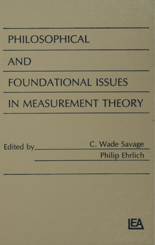 Cover image: Philosophical and Foundational Issues in Measurement Theory 1st edition 9780805807264