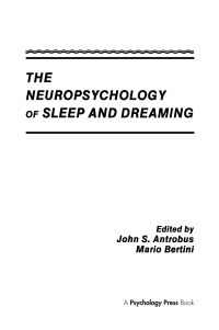 Cover image: The Neuropsychology of Sleep and Dreaming 1st edition 9781138989597