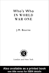 Imagen de portada: Who's Who in World War I 1st edition 9780415141796