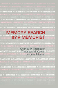 Cover image: Memory Search By A Memorist 1st edition 9780805812367
