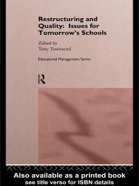 Immagine di copertina: Restructuring and Quality: Issues for Tomorrow's Schools 1st edition 9780415133388