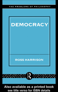 Imagen de portada: Democracy 1st edition 9780415130806