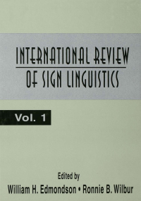 表紙画像: International Review of Sign Linguistics 1st edition 9780805819342