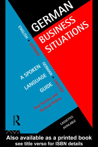 Immagine di copertina: German Business Situations 1st edition 9781138151680