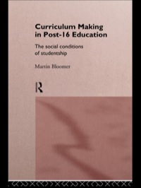 Cover image: Curriculum Making in Post-16 Education 1st edition 9780415120234