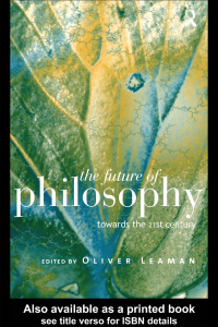 Cover image: The Future of Philosophy 1st edition 9780415149280