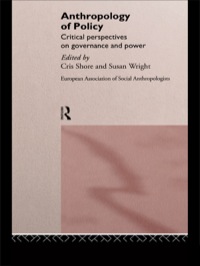Imagen de portada: Anthropology of Policy 1st edition 9780415132206