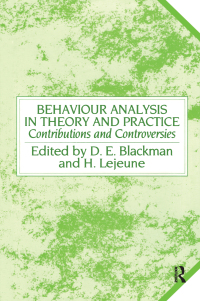 Cover image: Behaviour Analysis in Theory and Practice 1st edition 9780863771446
