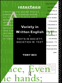 Cover image: Variety in Written English 1st edition 9780415108393