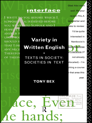 Imagen de portada: Variety in Written English 1st edition 9780415108393