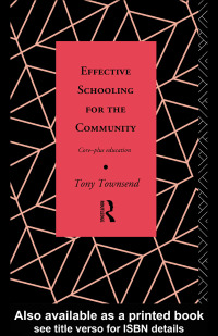 Cover image: Effective Schooling for the Community 1st edition 9780415104180