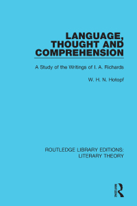 Cover image: Language, Thought and Comprehension 1st edition 9781138685130