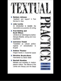 Cover image: Textual Practice 1st edition 9780415096560