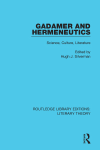 Omslagafbeelding: Gadamer and Hermeneutics 1st edition 9781138685772