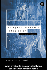 Cover image: European Economic Integration 1st edition 9780415095495