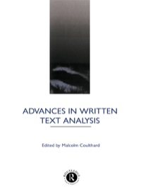 Cover image: Advances in Written Text Analysis 1st edition 9781138139466