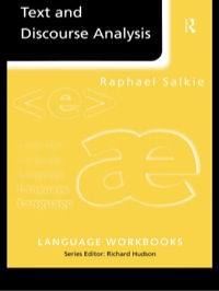 Cover image: Text and Discourse Analysis 1st edition 9781138168893
