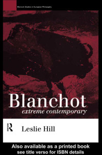 Imagen de portada: Blanchot 1st edition 9780415091732