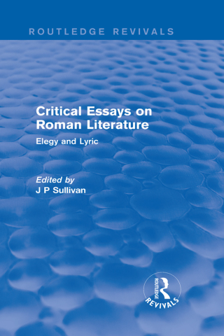 Imagen de portada: Critical Essays on Roman Literature 1st edition 9781138686885