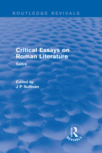 Imagen de portada: Critical Essays on Roman Literature 1st edition 9781138686892