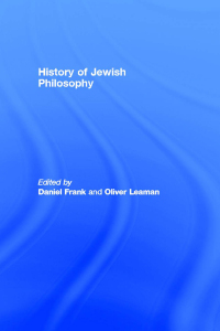 表紙画像: History of Jewish Philosophy 1st edition 9780415324694