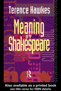 Cover image: Meaning by Shakespeare 1st edition 9780415074513