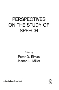 Titelbild: Perspectives on the Study of Speech 1st edition 9780898590524