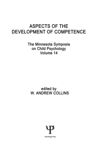 Cover image: Aspects of the Development of Competence 1st edition 9780898590708