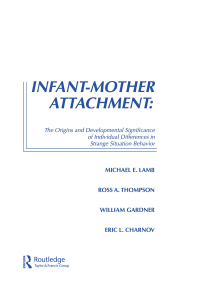 表紙画像: Infant-Mother Attachment 1st edition 9780898596540